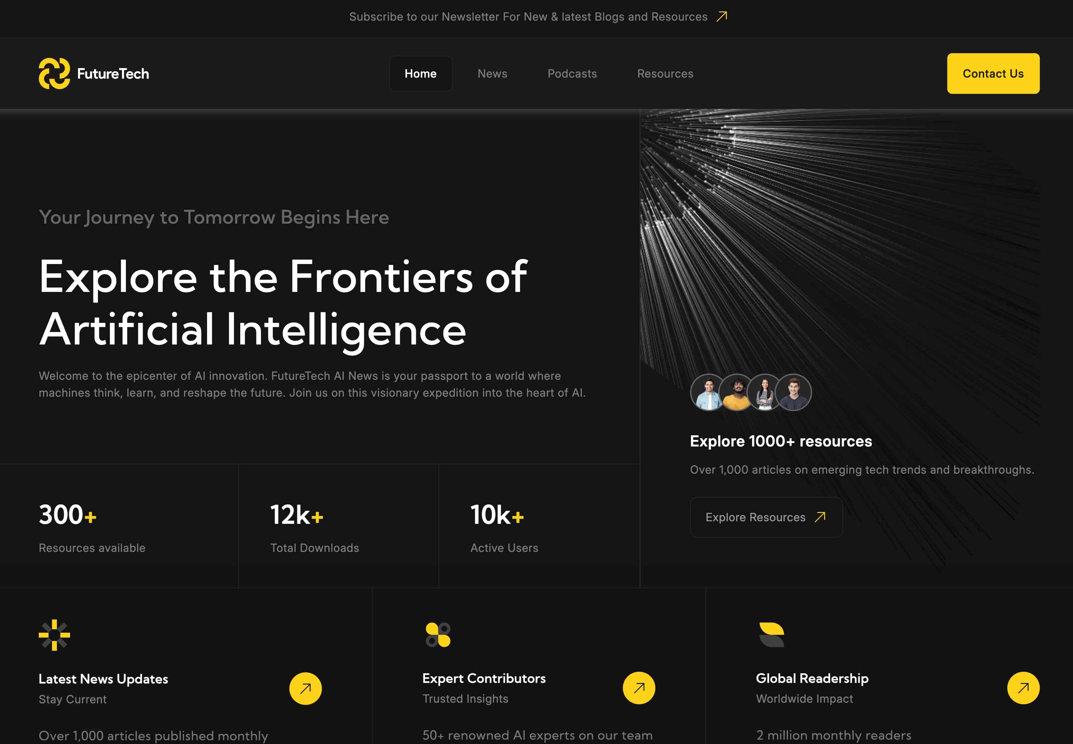 Preview moderní webové aplikace FutureTech